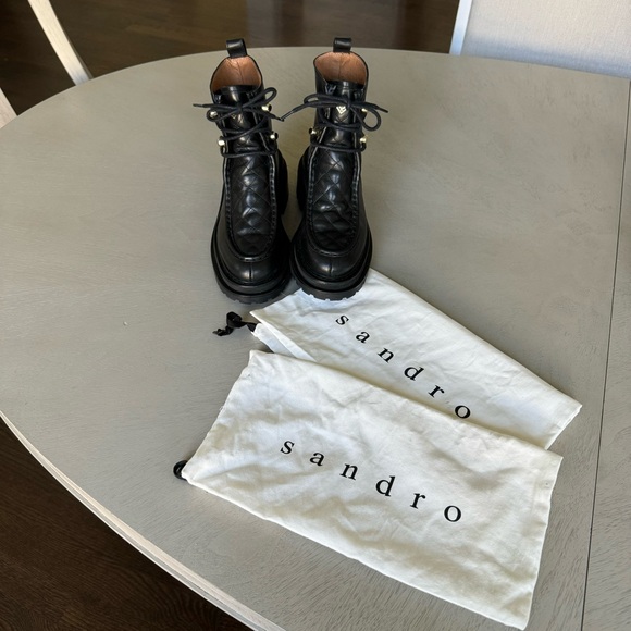 SANDRO Eldorado Black Leather Boots - Picture 3 of 12